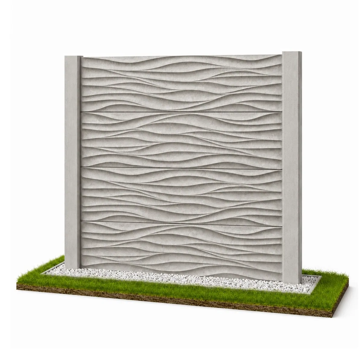 Neue Modern Linie Betonzaun Modell 15 – Miko Beton Zaun