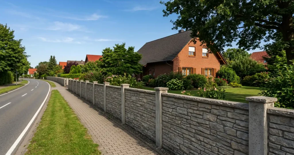 Beidseitiger Betonzaun – Dekor auf beiden Seiten – Miko Beton Zaun