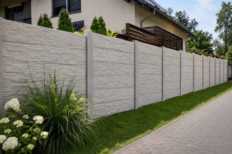 Einseitiger Betonzaun – einfache und solide Grundstücksgrenze – Miko Beton Zaun